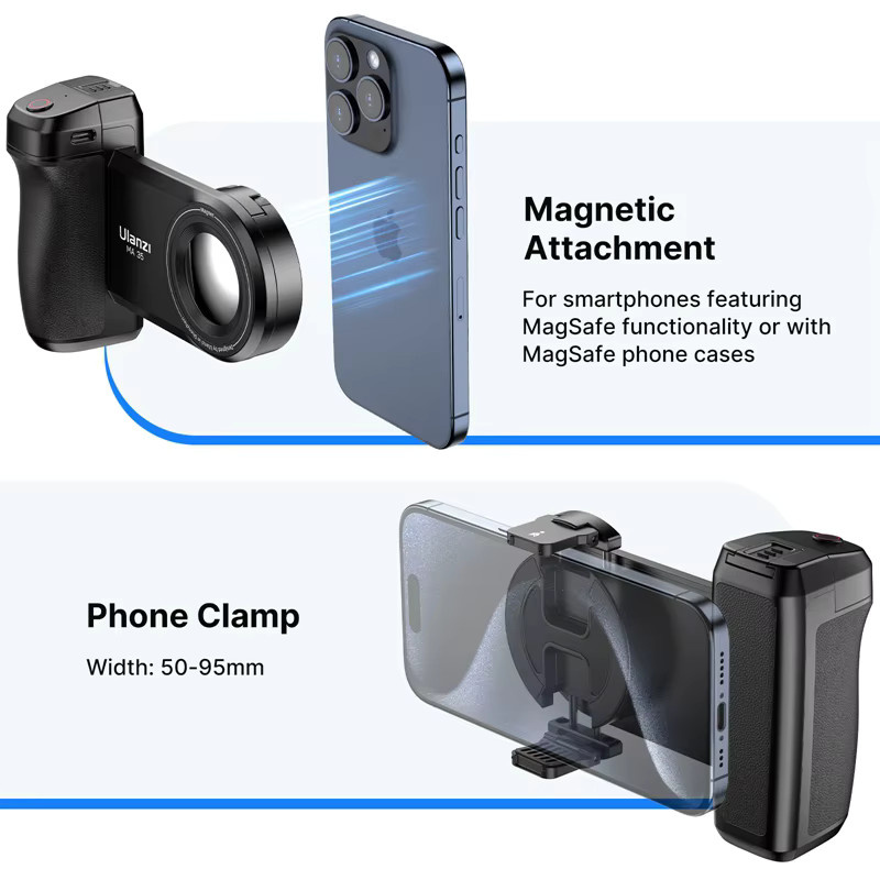 Ulanzi MA35 MagSafe Smartphone-Kamera-Auslösergriff mit Bluetooth in Schwarz - Bild 2