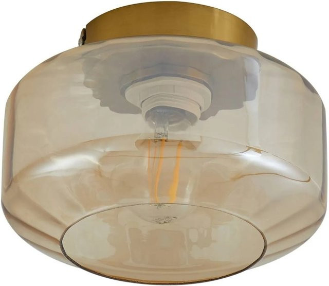 Lindby Deckenlampe Hildur 1-flammig aus Glas in Creme und Messing mit E27 Fassung - Bild 1
