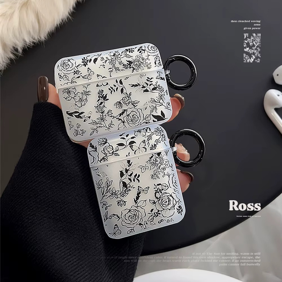 Schutzhülle mit Rosenblüten-Aufdruck für Apple AirPods 1, 2, 3, 4 und AirPods Pro 2, kabellose Kopfhörerabdeckung und Zubehör - Bild 2
