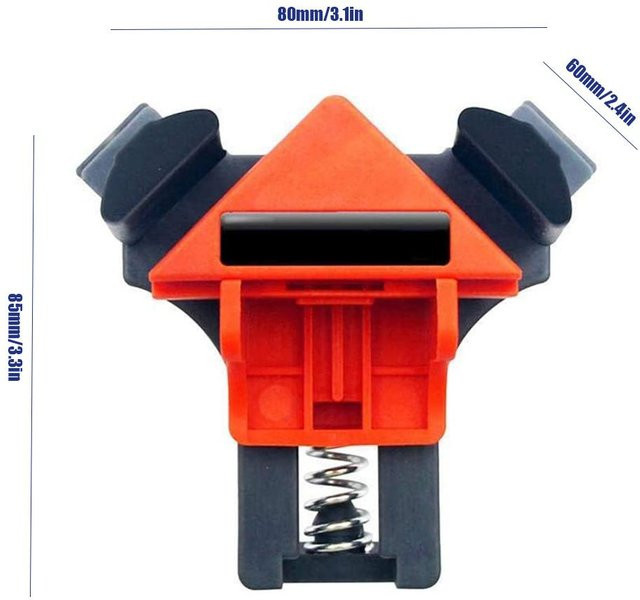 Fishine 4er-Set Verstellbare 90-Grad-Winkelklemmen in Orange mit Federbelastung und Schwenkfunktion aus Kunststoff und Edelstahl - Bild 1