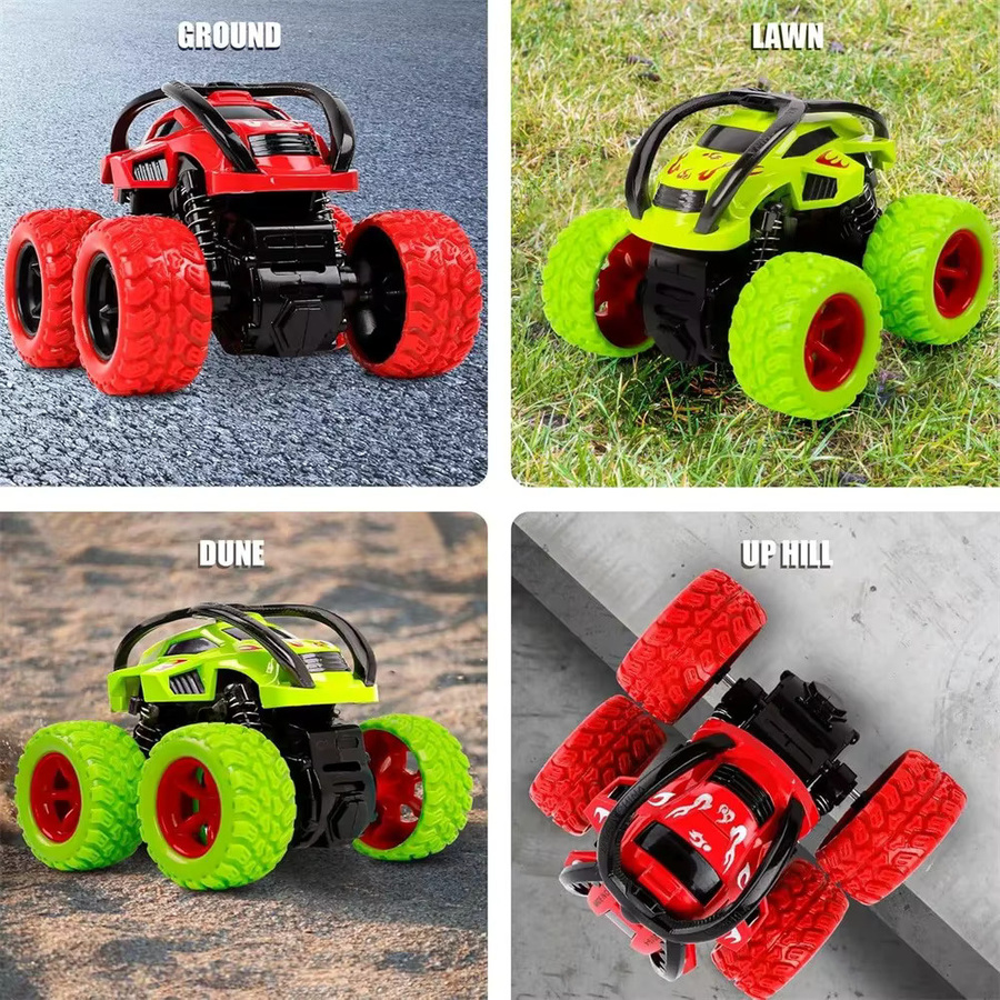 GSF Monster Trucks, Push & Go Stunt-Autos, Rennwagen-Set, Bunt / Mehrfarbig - Bild 3