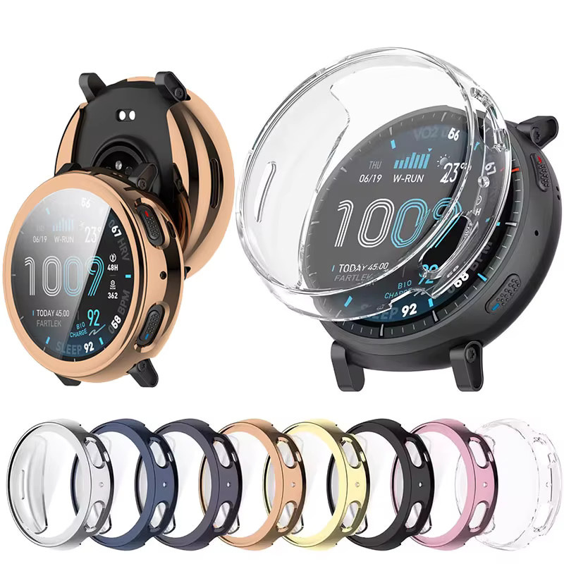 Amazfit Uhrenarmband und Hülle, Silikon, Schwarz, Amazfit Active Max - Bild 3
