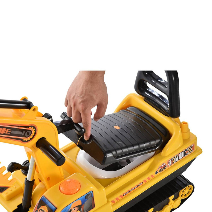 HOMCOM Kinder Rutscherfahrzeug Bagger Gelb mit Schaufel und Hupe, B/H/L: 24 x 58,5 x 78 cm - Bild 8