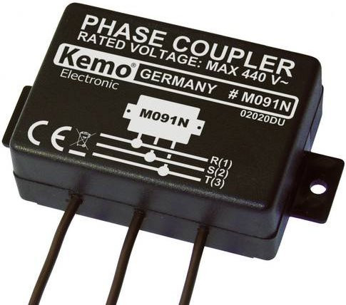 Kemo Powerline M091N Phasenkoppler Baustein in Schwarz mit einer maximalen Eingangsspannung von 400 V/AC - Bild 1