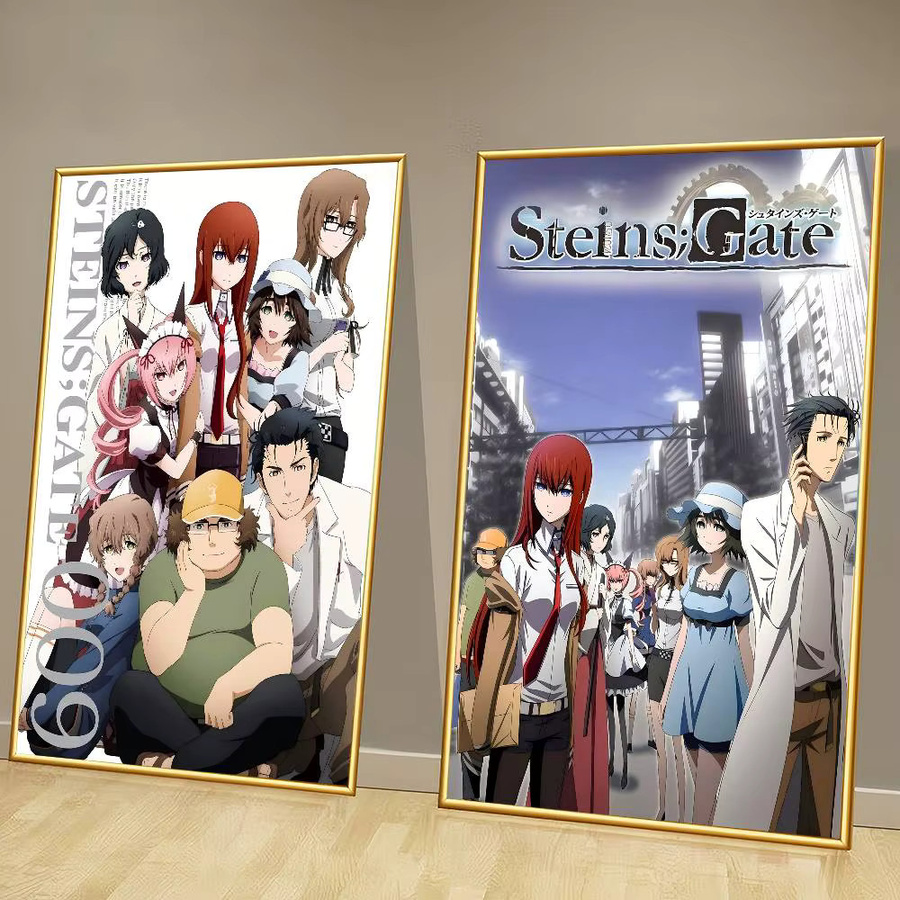 S-Steins G-Gate Anime Vintage Poster, selbstklebender Wandaufkleber aus Papier, Mehrfarbig, B/H: 10 x 15 cm - Bild 3