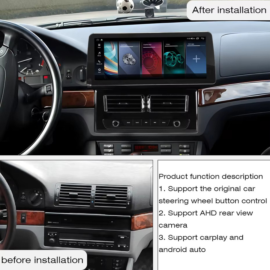 Roadonline Android 12 Multimedia-Player für BMW 5er Serie E39 (1995-2004), Octa Core, 8+256G, Schwarz - Bild 2