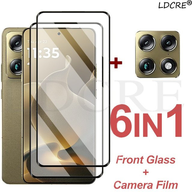 Motorola Signature Displayschutzfolie aus gehärtetem 9H-Glas und Kameraobjektivfolie, transparent - Bild 1