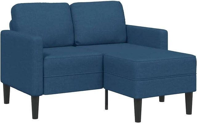vidaXL 2-Sitzer-Sofa mit Chaiselongue in L-Form, Blau, Stoff, Breite: 125 cm, Tiefe: 118 cm, Höhe: 85 cm - Bild 1