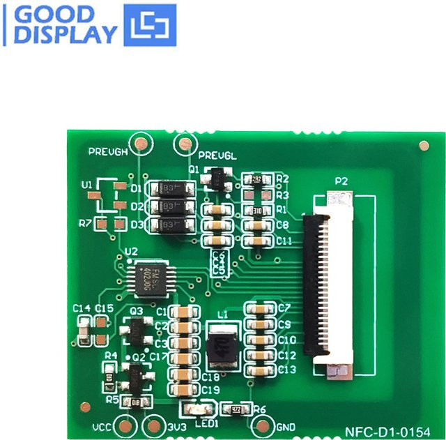NFC E-Paper-Treiberplatine NFC-D1-0154 mit 1,54-Zoll E-Ink-Modul in Grün - Bild 1