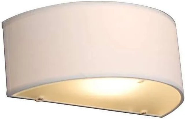 QAZQA Ländliche Wandleuchte Weiß, dimmbar, Stoff, E27, für Wohnzimmer, Flur und Schlafzimmer - Bild 1