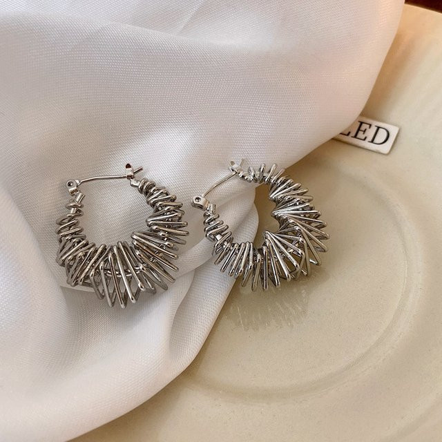 laoloutian Ohrringe, Silber, Spirale Hoop, Damen - Bild 1