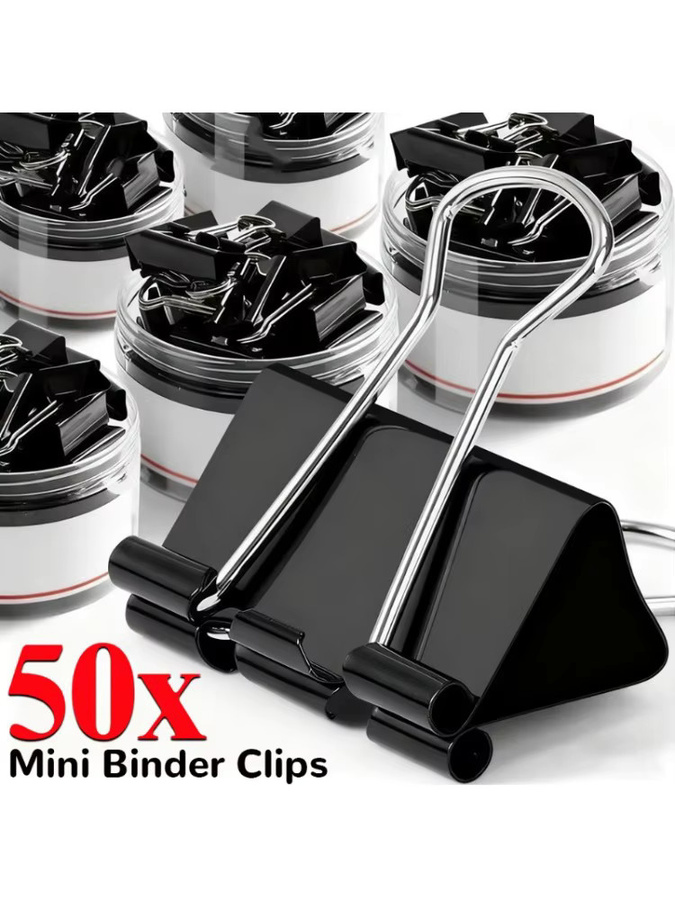Schwarze Foldback-Clips aus Metall für Büro und Haushalt, 15 mm - Bild 5