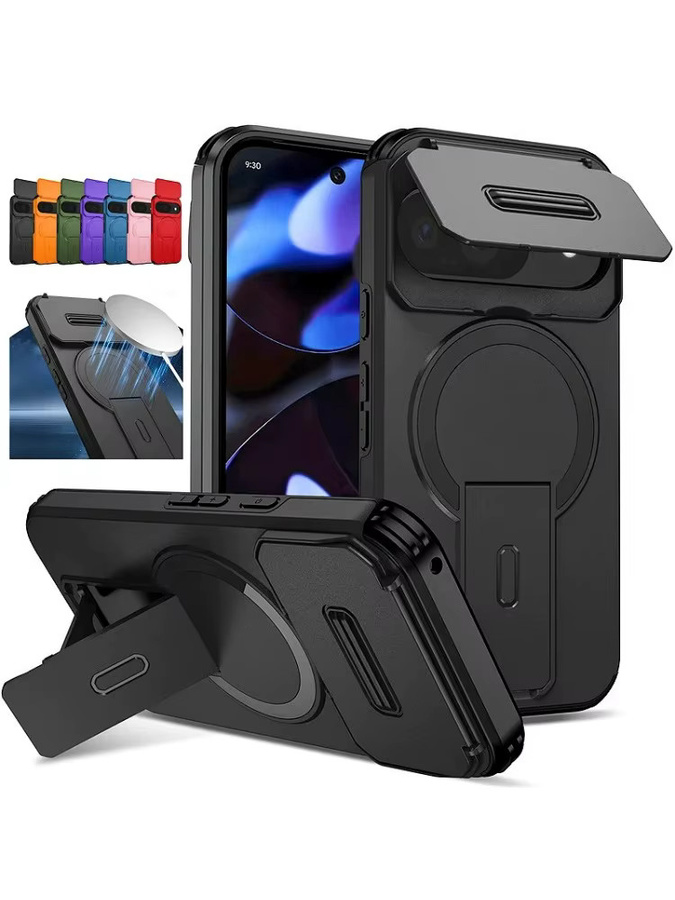 MagSafe Wireless Charging Case für Google Pixel 10, 9 Pro XL, 10 Pro, 9A und 10 5G mit Kamera-Schutz und Kickstand in Schwarz und Grün - Bild 7