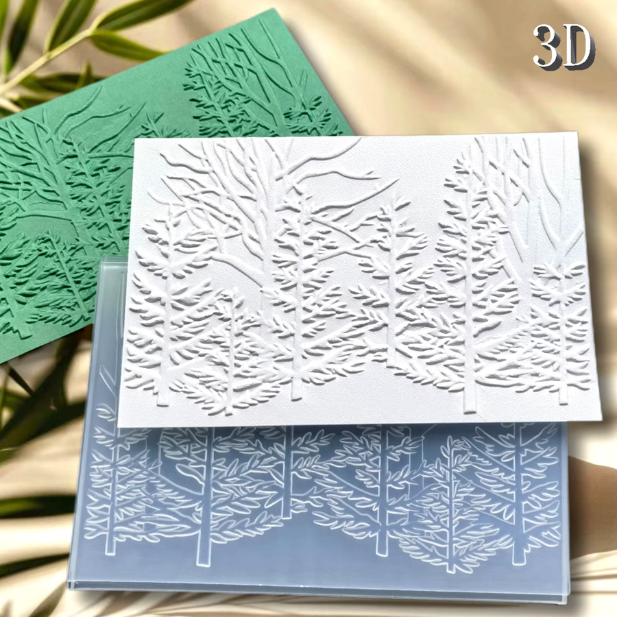 Winterwunderland 2D/3D Prägemappe aus weißem Kunststoff für Scrapbooking und Papierkunst - Bild 2