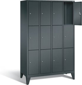C+P Garderobenschrank Classic in Anthrazitgrau mit Schloss, H x B x T: 185 x 119 x 50 cm - Bild 1