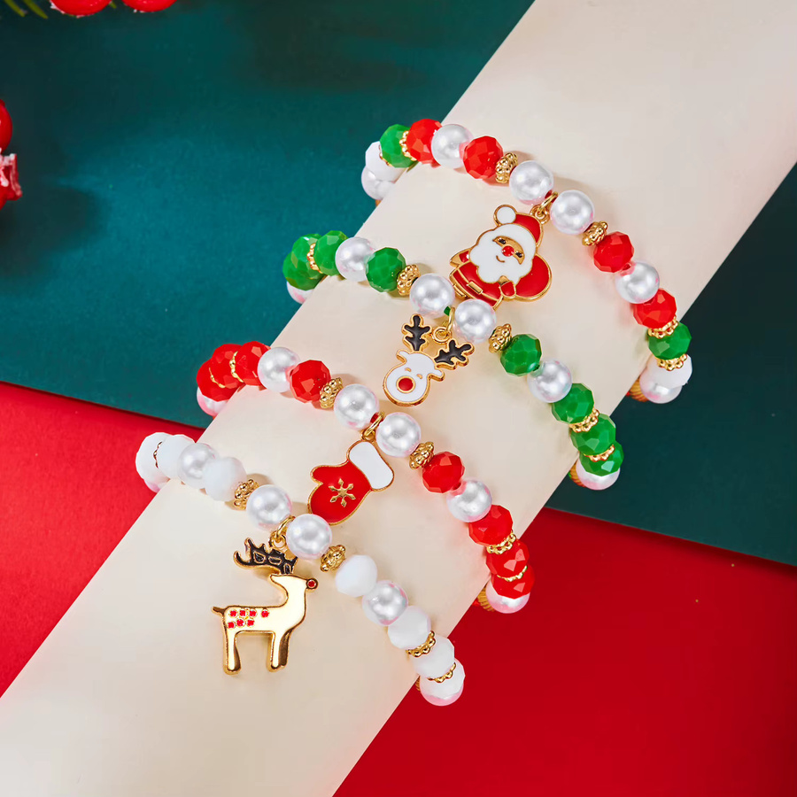 RINHOO FRIENDSHIP Armband, Bunt, Kristall, Perle, Damen, Weihnachten - Bild 2