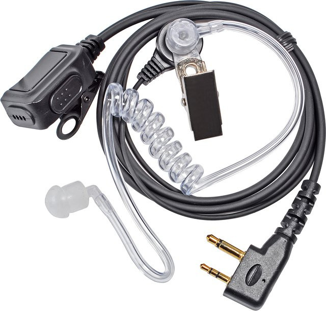 Midland Walkie-Talkie-Ohrhörer mit Kabel und Akustikspulenrohr in Schwarz und Transparent - Bild 1