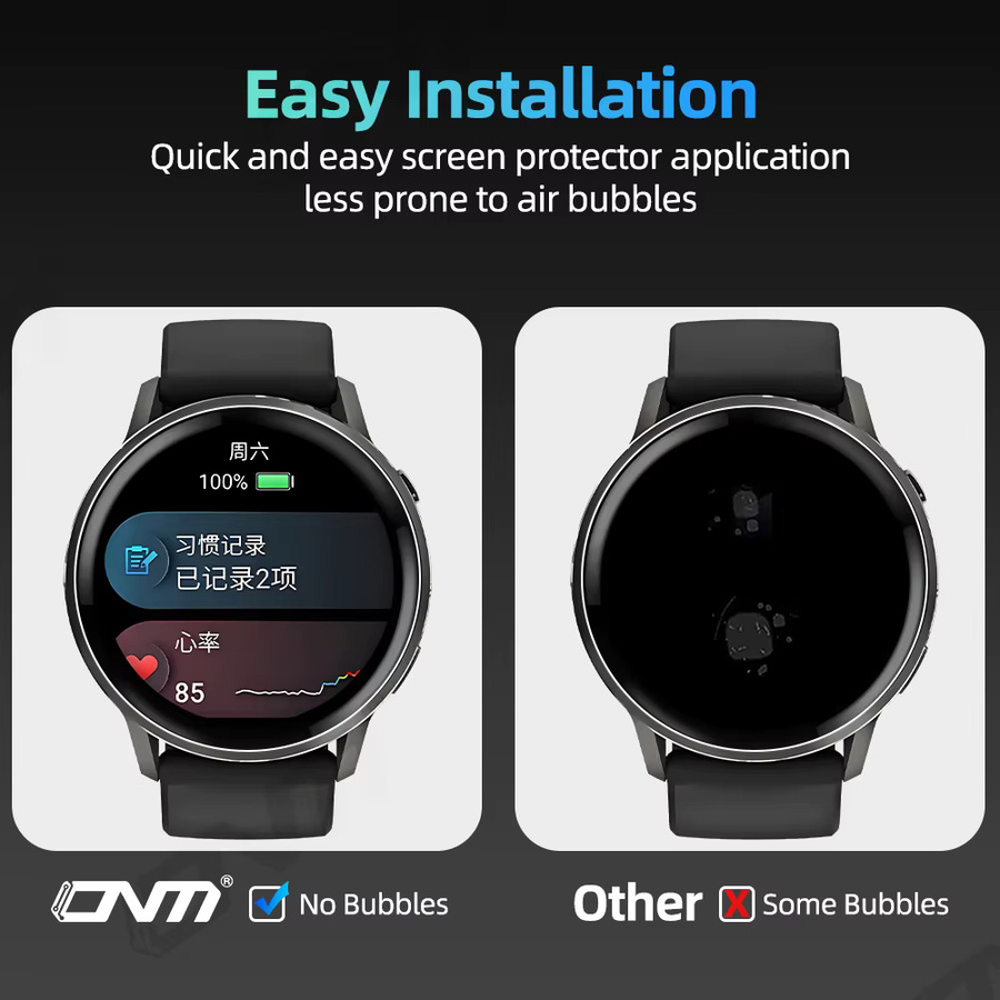 ONM Hydrogelfolie für Garmin Venu 4 41 mm und 45 mm Displayschutzfolie in Transparent mit vollständiger Abdeckung - Bild 3