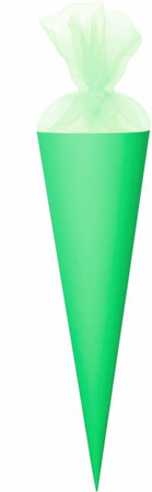 Rico Design Schultüte Rohling mit Tüllverschluss in Neon Grün