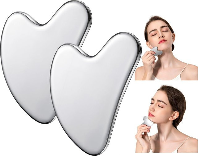 SUOLAER Gua Sha Schaber Massagegerät aus Edelstahl, Unisex - Bild 1