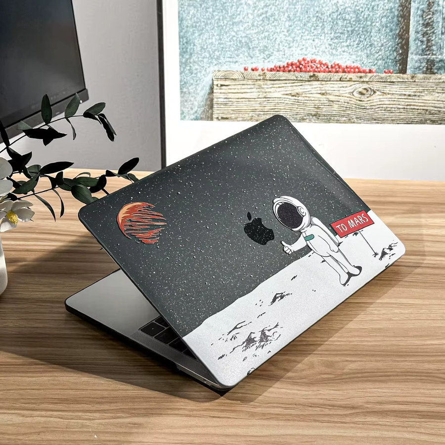EGYAL Hartschalen-Laptoptasche für MacBook Pro und MacBook Air mit glänzendem Druck in Schwarz - Bild 2