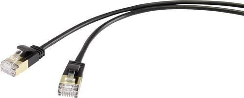 Renkforce RJ45 Patchkabel CAT 8.1 F/FTP Ethernet LAN Kabel Schwarz, Länge: 1,00 m - Bild 1