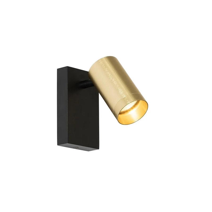 QAZQA Wandleuchte Jeana Luxe in Schwarz und Gold, verstellbar und dimmbar mit Schalter - Bild 2