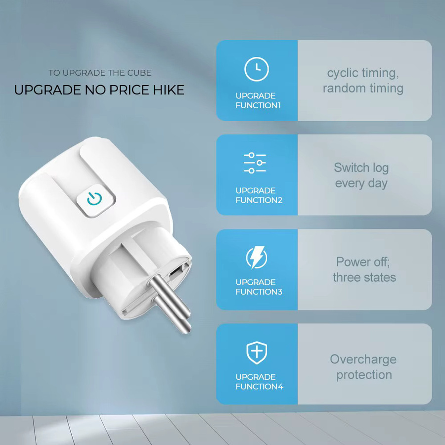 Szaoju Intelligente EU-Steckdose 20A WiFi-Stecker mit Stromüberwachung und Sprachsteuerung für Google Assistant und Alexa, Weiß - Bild 2