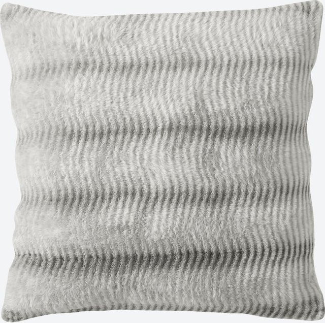 Home Deluxe Dekokissen aus Fellimitat und Samt in Grau, B/T/H: 45 x 45 x 1 cm - Bild 1