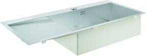 Grohe Spülbecken K1000 80-S mit Abtropffläche aus Edelstahl in Silber, B/T: 116 x 52 cm, rechtsbündig - Bild 1