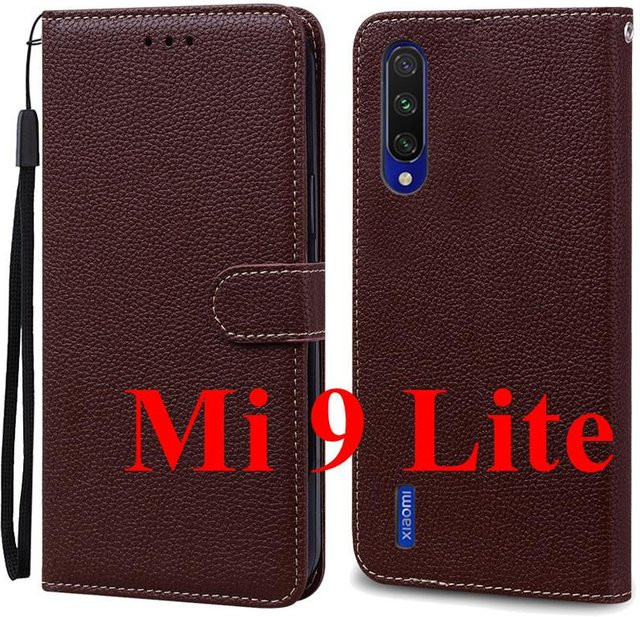 Leder-Brieftasche Flip Hülle für Xiaomi Mi 9 Lite und Xiaomi Mi 9 in Braun - Bild 1