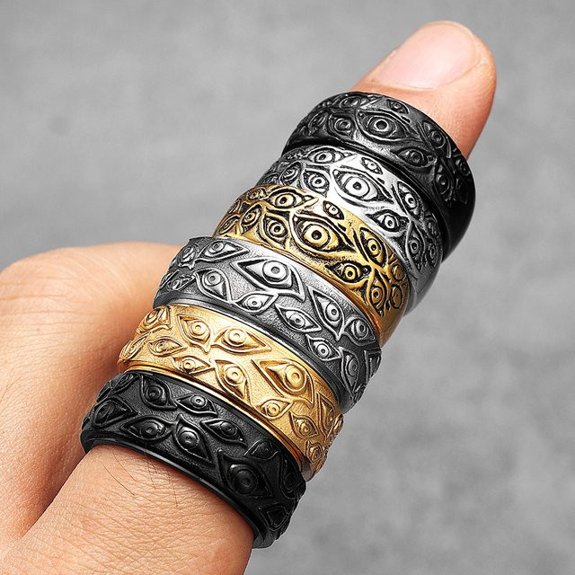 Metal Town Ring Edelstahl, Vintage, Unisex - Bild 1