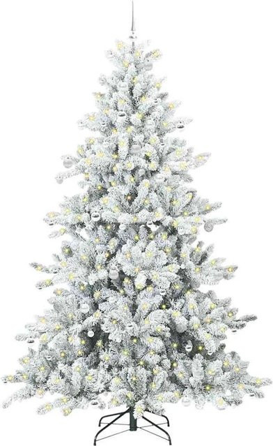 vidaXL Künstlicher Klappbarer Weihnachtsbaum mit 300 warmweißen LEDs aus PVC und Metall, Höhe: 240 cm - Bild 1