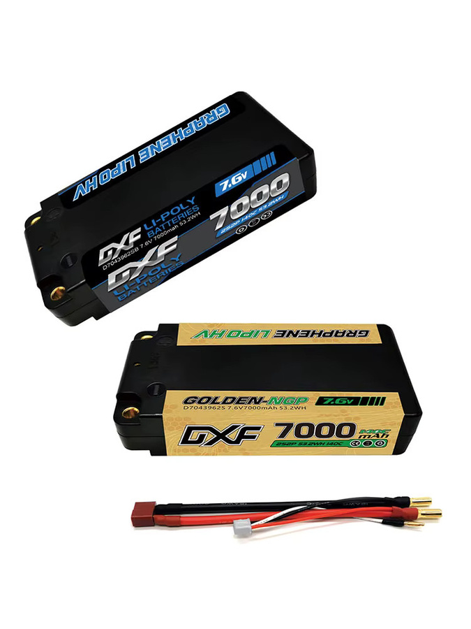 DXF 2S Shorty Lipo Akku 7,6V 140C 7000mAh 5mm T Plug Hardcase - Bild 6