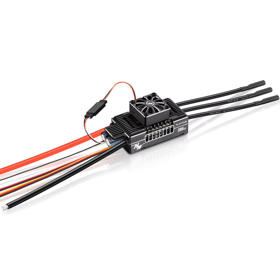 Hobbywing Platinum V5 120A 3-8S Lipo BEC Bürstenloser ESC für RC-Drohnen, Flugzeuge und Helikopter in Schwarz - Bild 2