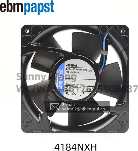 ebmpapst 4184NXH Micro Cabinet Inverter Axial Flow Lüfter, Schwarz, 24 V DC, 11 W, 0,46 A, 237 m3/h, 4400 U/min, Kugellager - Bild 1