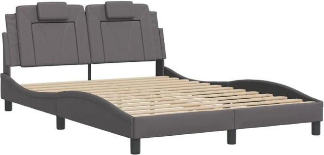 vidaXL Bettgestell mit LED-Beleuchtung und USB-Ladeport in Grau, B/T/H: 140 x 190 x 145 x 208 cm - Bild 1