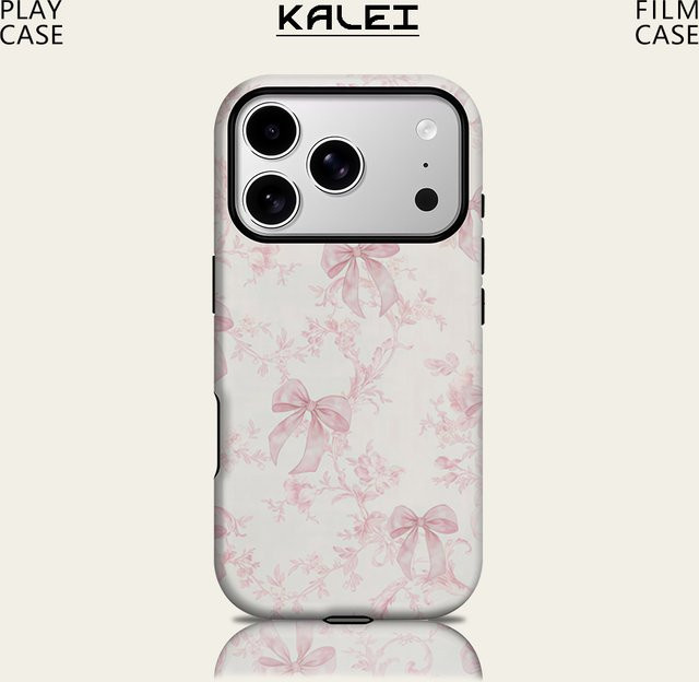 Potdemiel iPhone Hülle Blush Bow & Floral Vine mit Magnetfunktion, Tough Case in Pink für iPhone 17 16 15 14 Pro Max Plus - Bild 1