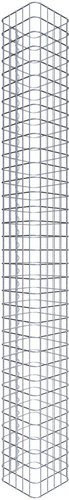 Gabiona Gabionensäule aus Stahl in Silber, Höhe: 170 cm, Breite: 27 cm, Tiefe: 27 cm, Maschenweite: 5 x 5 cm - Bild 1