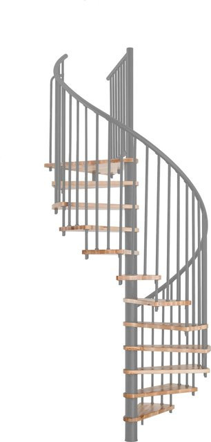 Minka Spindeltreppe Spiral Smart in Buche und Grau, Durchmesser: 100 cm, für eine Raumhöhe bis 305 cm - Bild 1