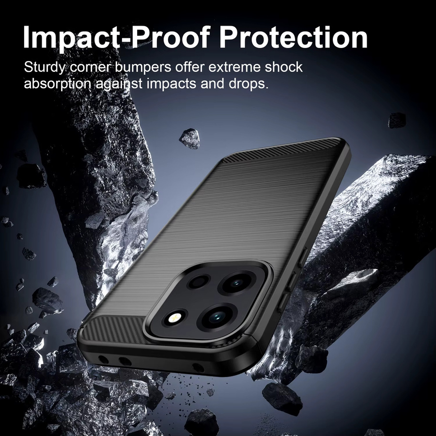 Stoßfeste TPU-Schutzhülle mit Kohlefaser-Textur und mattem Finish für OnePlus Nord 6 CPH2795 Turbo 6 in Schwarz und Blau - Bild 2