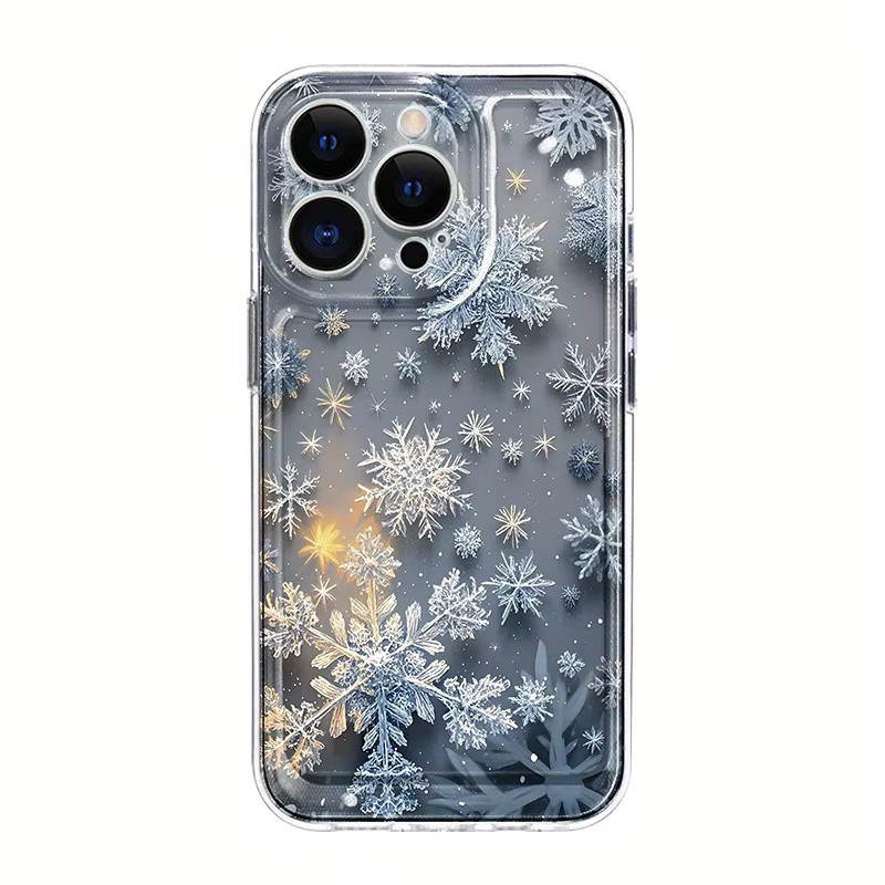 Transparente TPU-Handyhülle mit leuchtendem Schneeflockenmuster für Apple iPhone 11 bis iPhone 17 Pro Max Serie - Bild 4