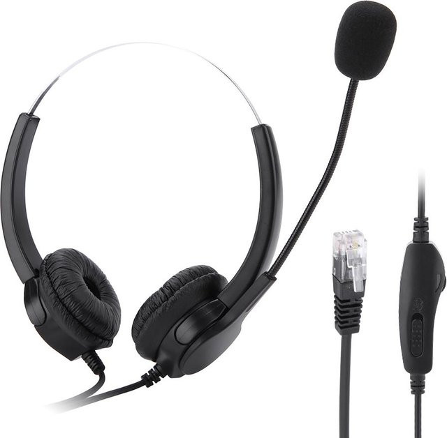 DIYelecs RJ9 Callcenter-Headset mit Geräuschunterdrückung in Schwarz - Bild 1