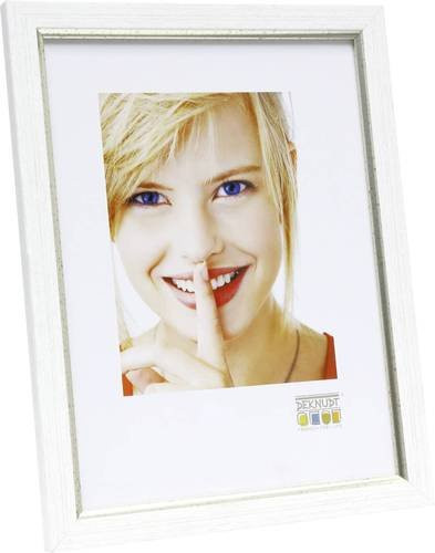 Deknudt Bilderwechselrahmen Weiß Silber mit Glas und Aufhängevorrichtung, B/H: 30 x 40 cm - Bild 1