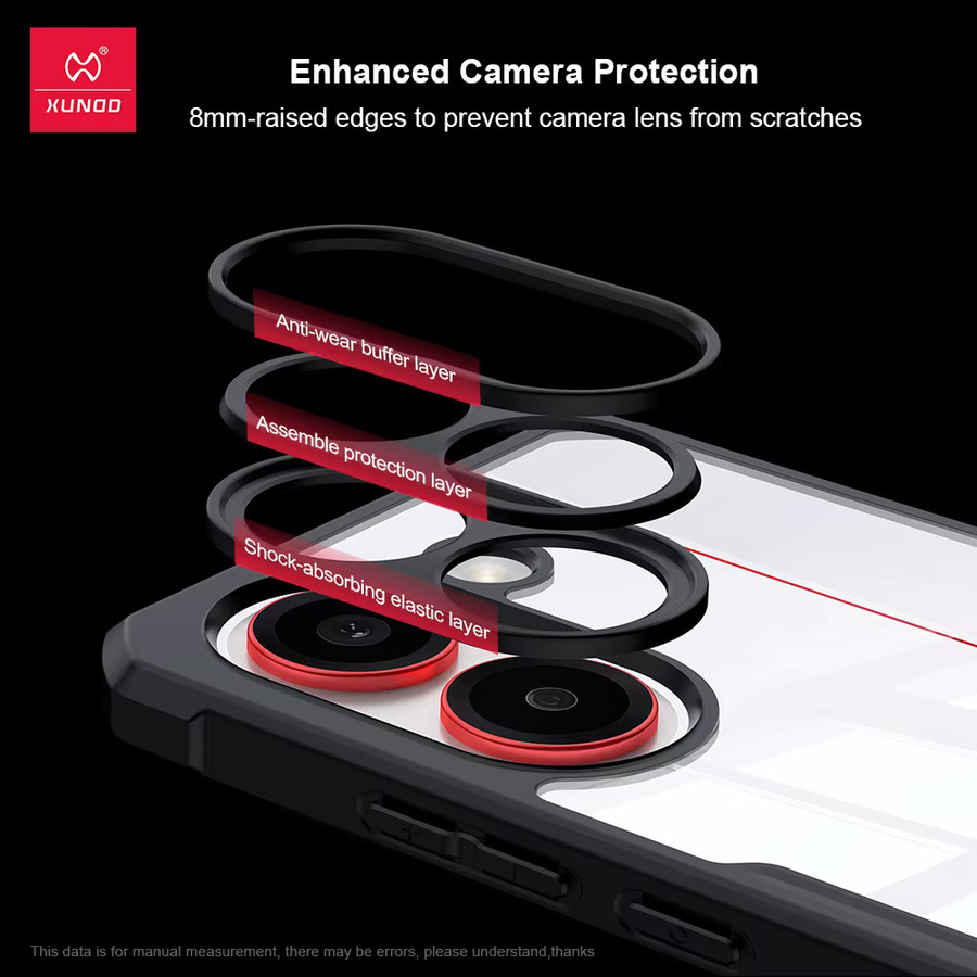 Xundd Schutzhülle für POCO X8 Pro und POCO X8 Pro Max 5G, stoßfeste Airbag-Schutzhülle mit Kameraschutz, transparent/schwarz - Bild 2