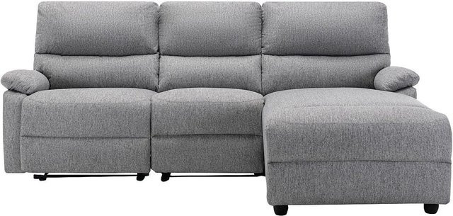 Vente-unique Relaxsofa Lunano Ecksofa Rechts mit Motorfunktion in Lichtgrau, Breite: 234 cm - Bild 1