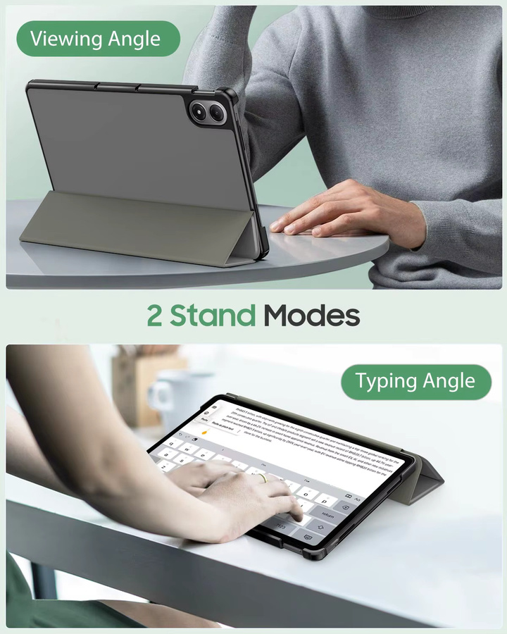 Xiaomi Redmi Pad 2 Pro 12,1 Zoll Hülle in Blau aus PU-Leder mit Smart Trifold Standfunktion und Auto-Schlaf/Aufwach-Funktion - Bild 4