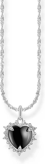 Thomas Sabo Kette mit schwarzem Herz-Anhänger, 925 Silber, Damen - Bild 1