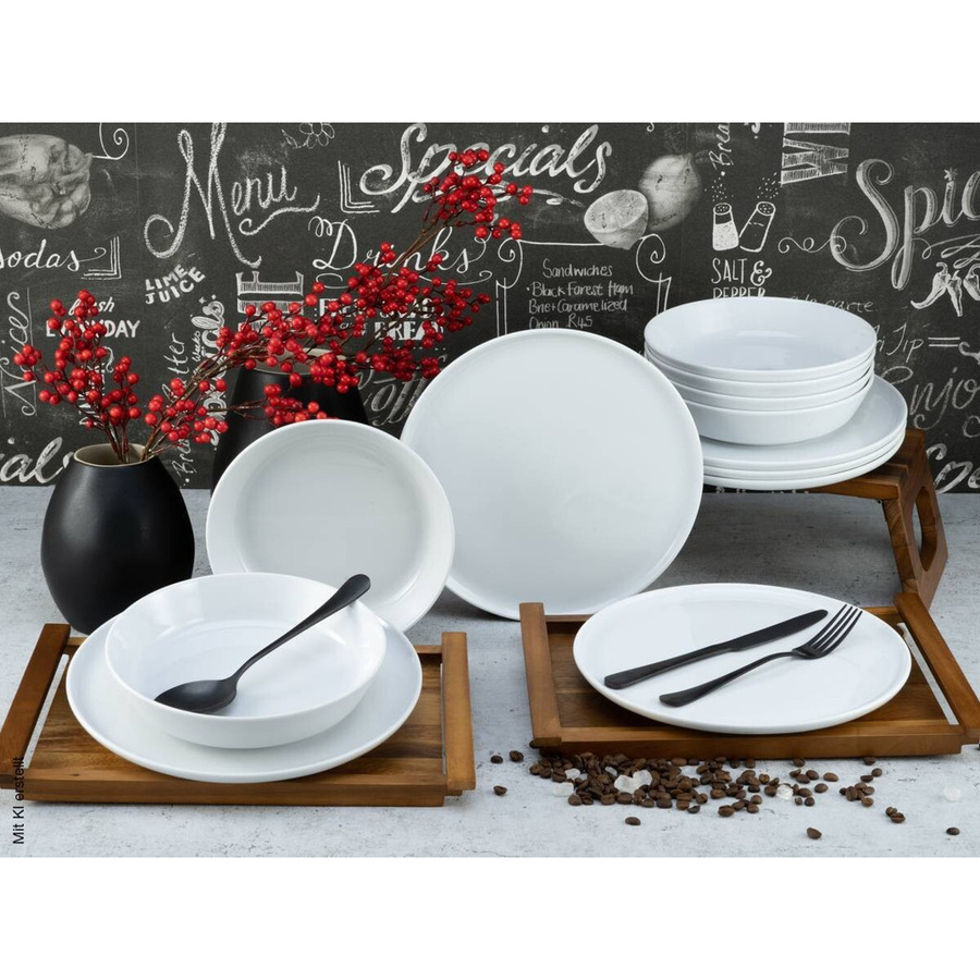 CreaTable Tafelservice Chef Collection aus Porzellan, 12-teilig, Weiß - Bild 5