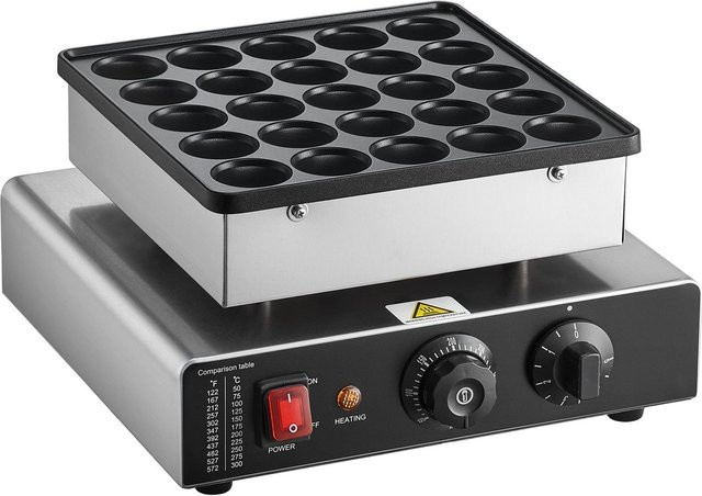 Buying Solutions MB Kommerzieller Elektrischer Poffertjes Grill mit 25 runden Mini-Pfannkuchenformen aus Edelstahl in Silber - Bild 1